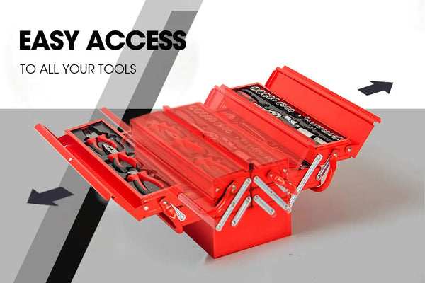 BULLET 118pc Tool Kit Box Set Metal Spanner Socket Organizer Household Toolbox Deals499