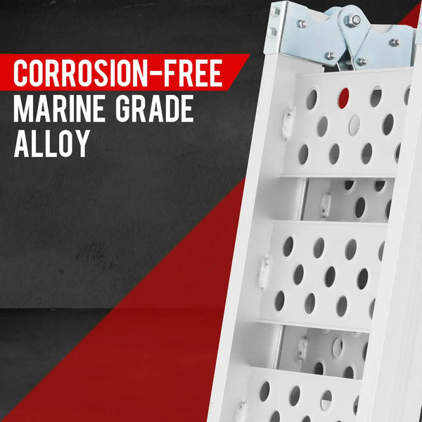 BULLET 2 x 2M Loading Ramp Aluminium Folding ATV Quad Bike Golf Buggy Pair Ramps Deals499