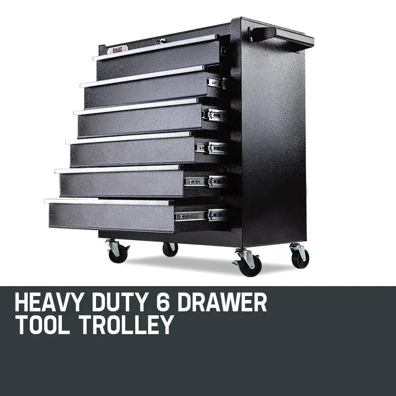 BULLET 6 Drawer Tool Box Cabinet Trolley Garage Toolbox Storage Mechanic Chest Deals499