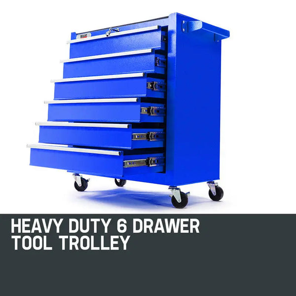 BULLET 6 Drawer Tool Box Cabinet Trolley Garage Toolbox Storage Mechanic Chest Deals499