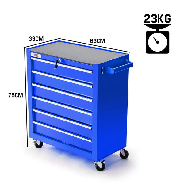 BULLET 6 Drawer Tool Box Cabinet Trolley Garage Toolbox Storage Mechanic Chest Deals499