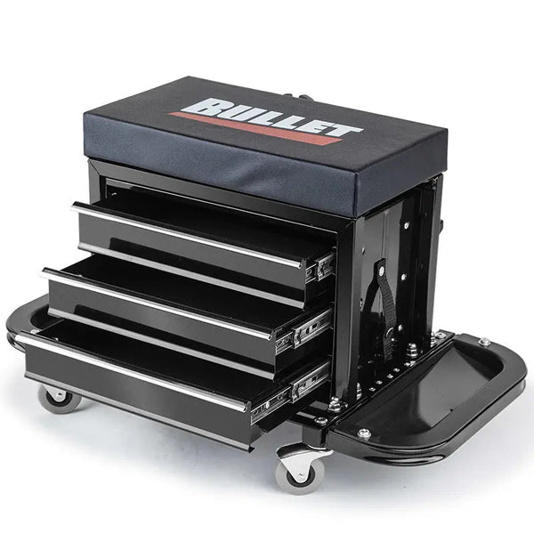 BULLET Rolling Tool Box Stool Mechanic Creeper Toolbox Seat Cushion Garage Tray Deals499