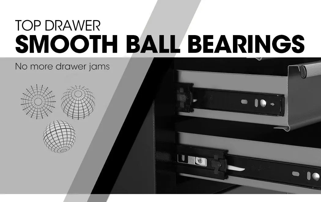 BULLET Tool Chest Cabinet Box Trolley Rolling Wheels Drawer Storage Steel Black Deals499