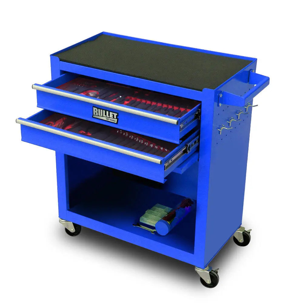 BULLET Tool Kit Chest Cabinet Box Set Storage Metal Wheels Rolling Drawers Steel Blue Deals499