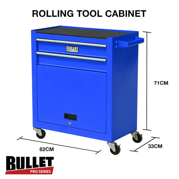 BULLET Tool Kit Chest Cabinet Box Set Storage Metal Wheels Rolling Drawers Steel Blue Deals499