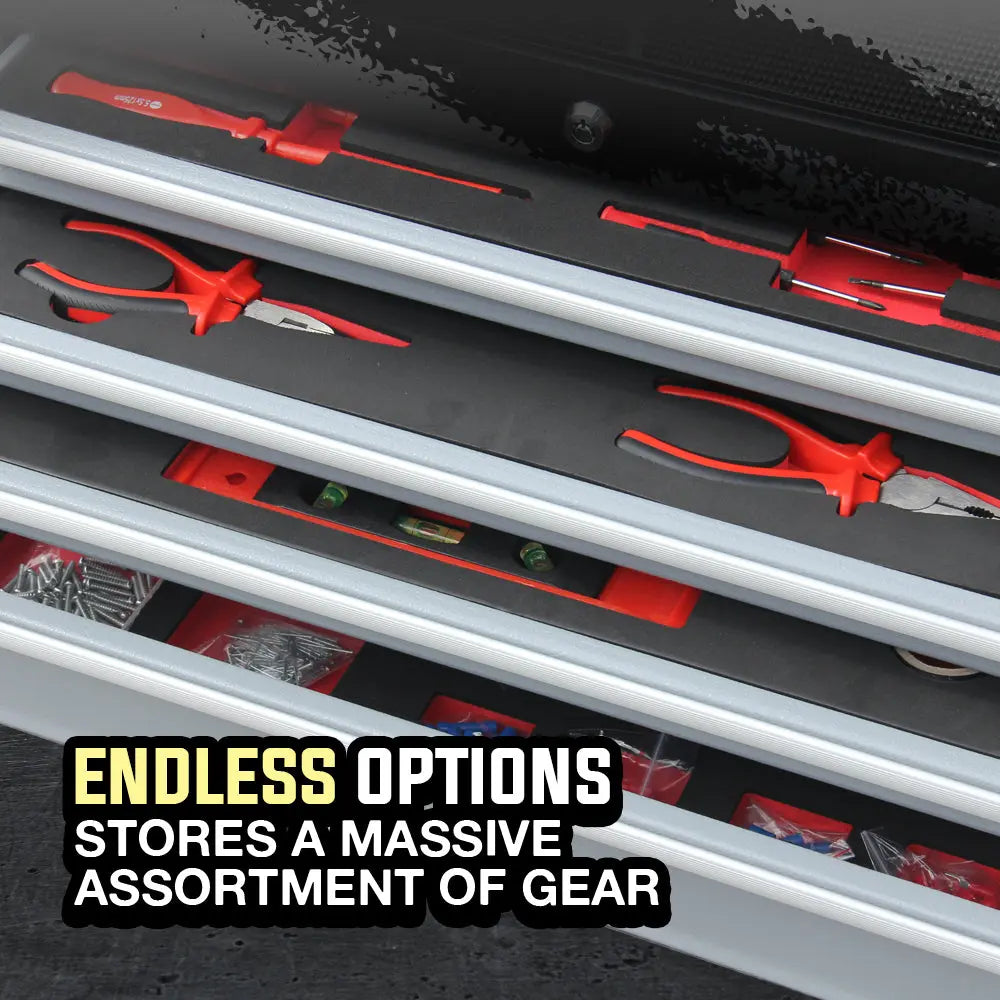 BULLET Tool Kit Chest Cabinet Box Set Storage Metal Wheels Rolling Drawers Steel Red Deals499