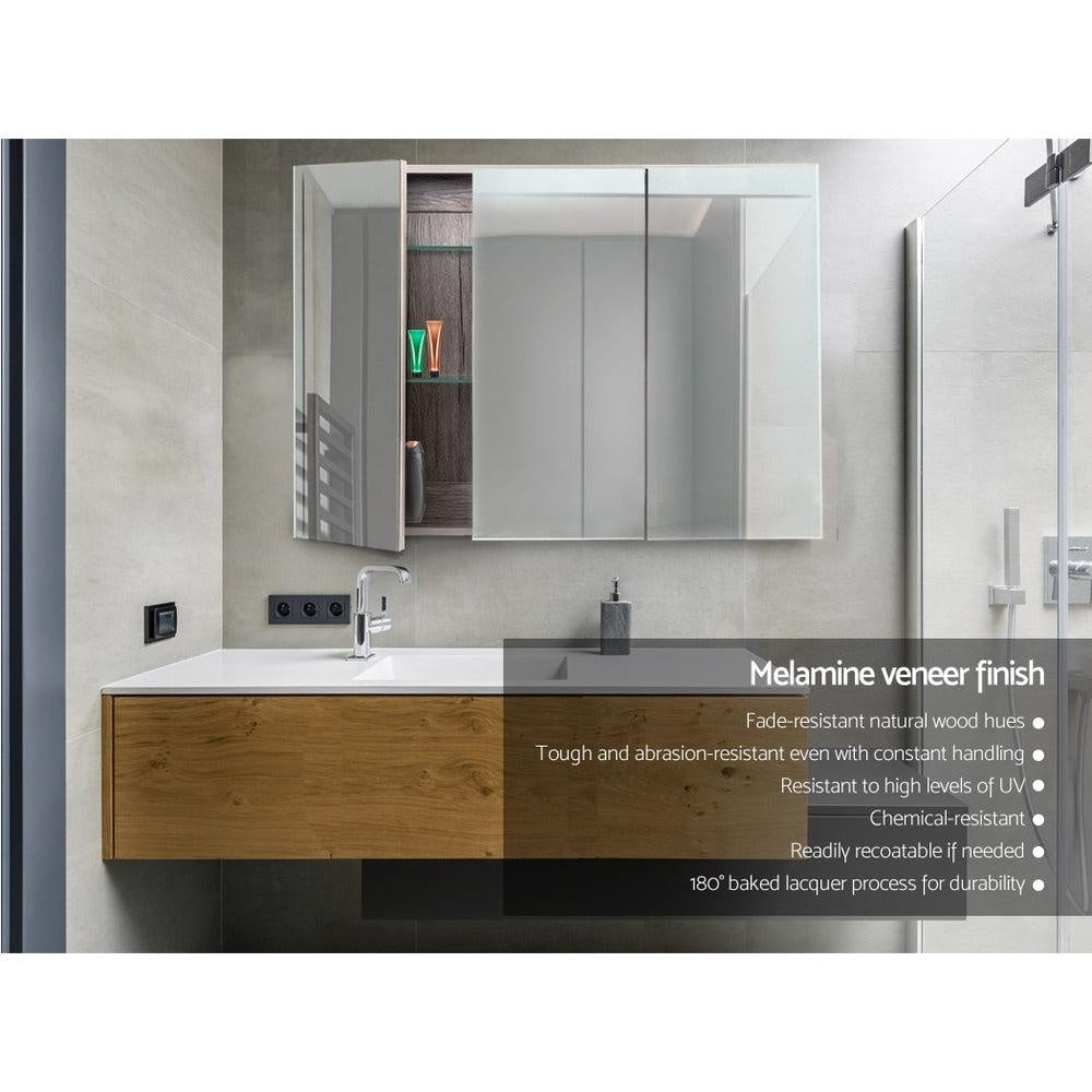Cefito Bathroom Vanity Mirror with Storage Cabinet - Natural Deals499