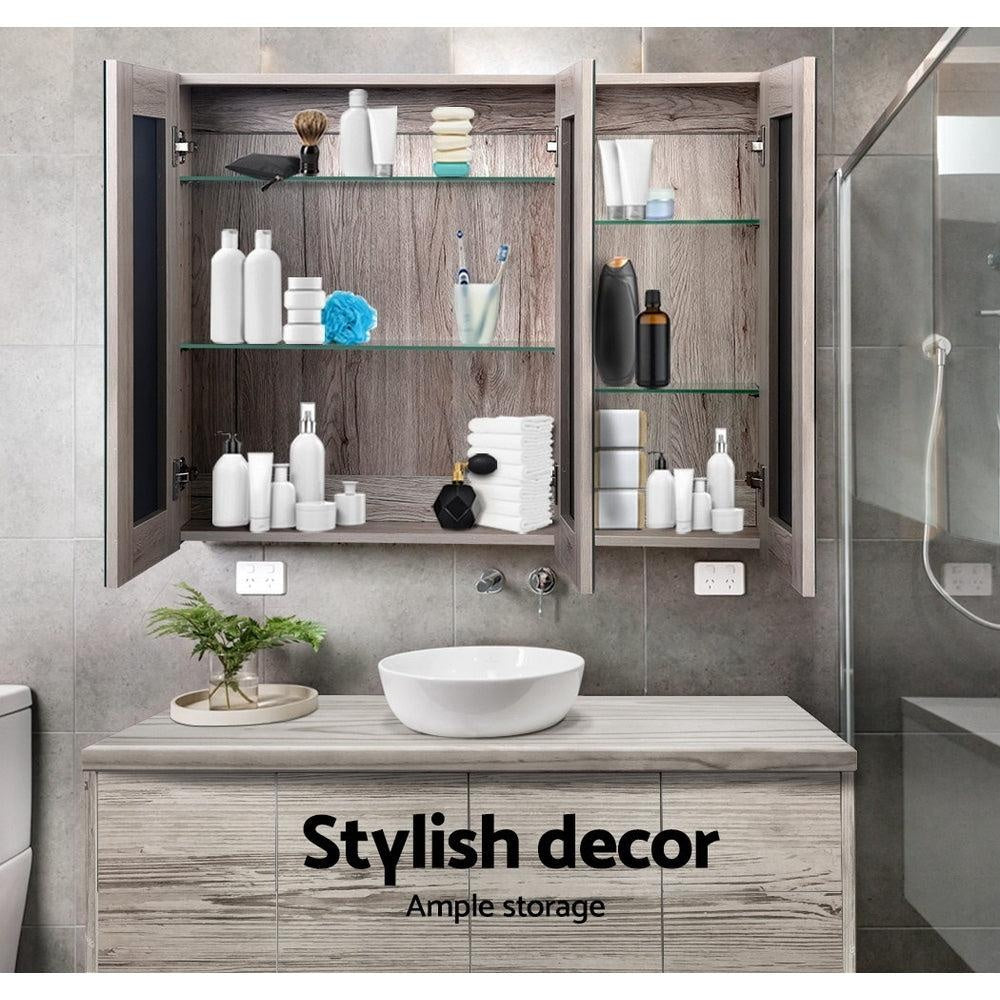Cefito Bathroom Vanity Mirror with Storage Cabinet - Natural Deals499