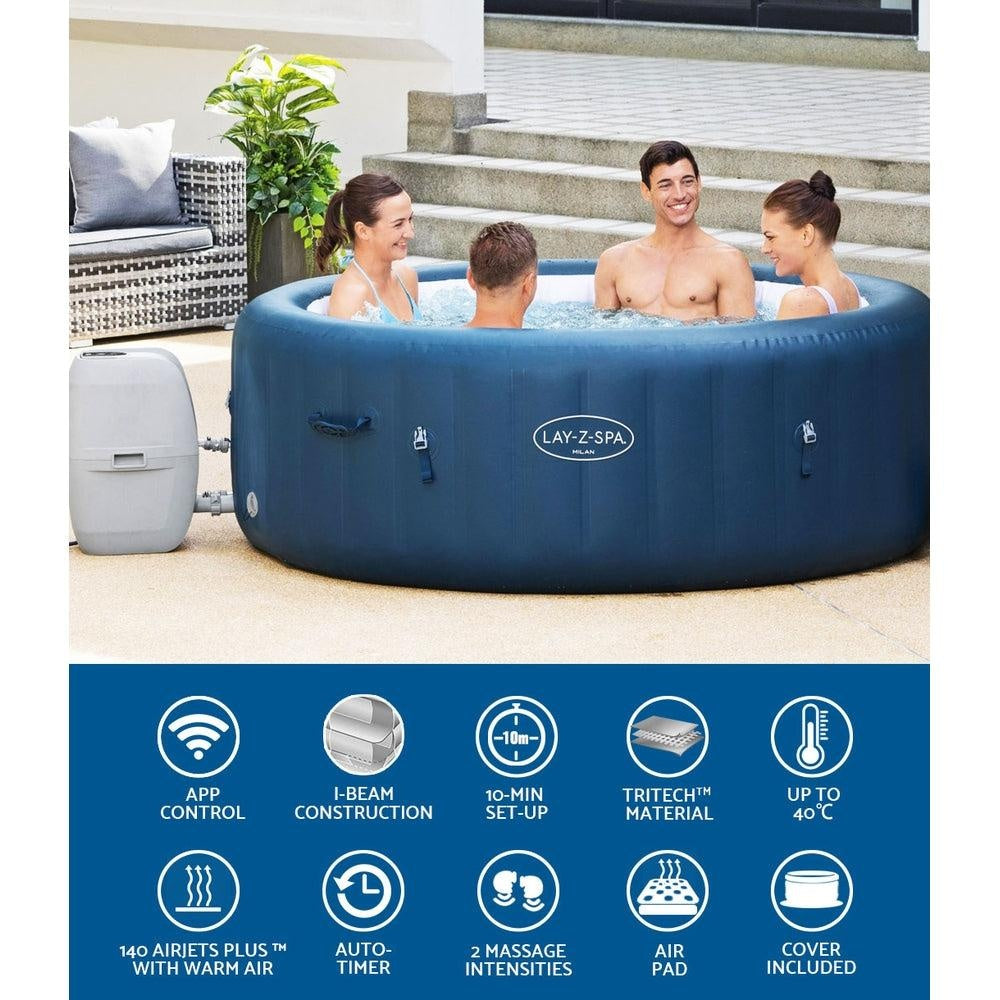 Bestway Inflatable Spa Pool Massage Hot Tub Lay-Z Bath Pools Smart App Control Deals499