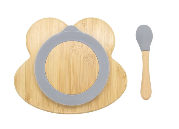 Bamboo Frog Kids Plate with Suction Cap Base & Spoon Deals499