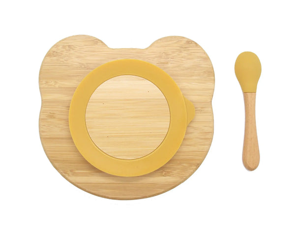 Bamboo Kids Teddy Plate with Suction Cap Base & Spoon Deals499