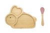 Bamboo Rabbit Kids Plate with Suction Cap Base & Spoon Deals499
