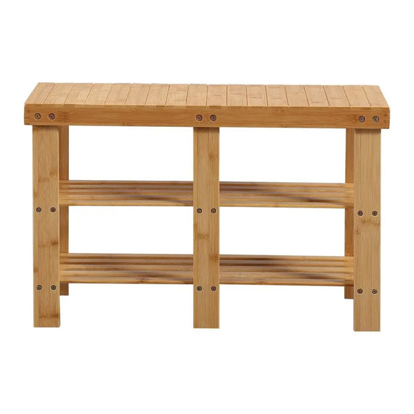 Bamboo Shoe Rack Stand Bench 3 Tier Cabinet Shoes Storage Shelf Organiser 69.5cm Deals499
