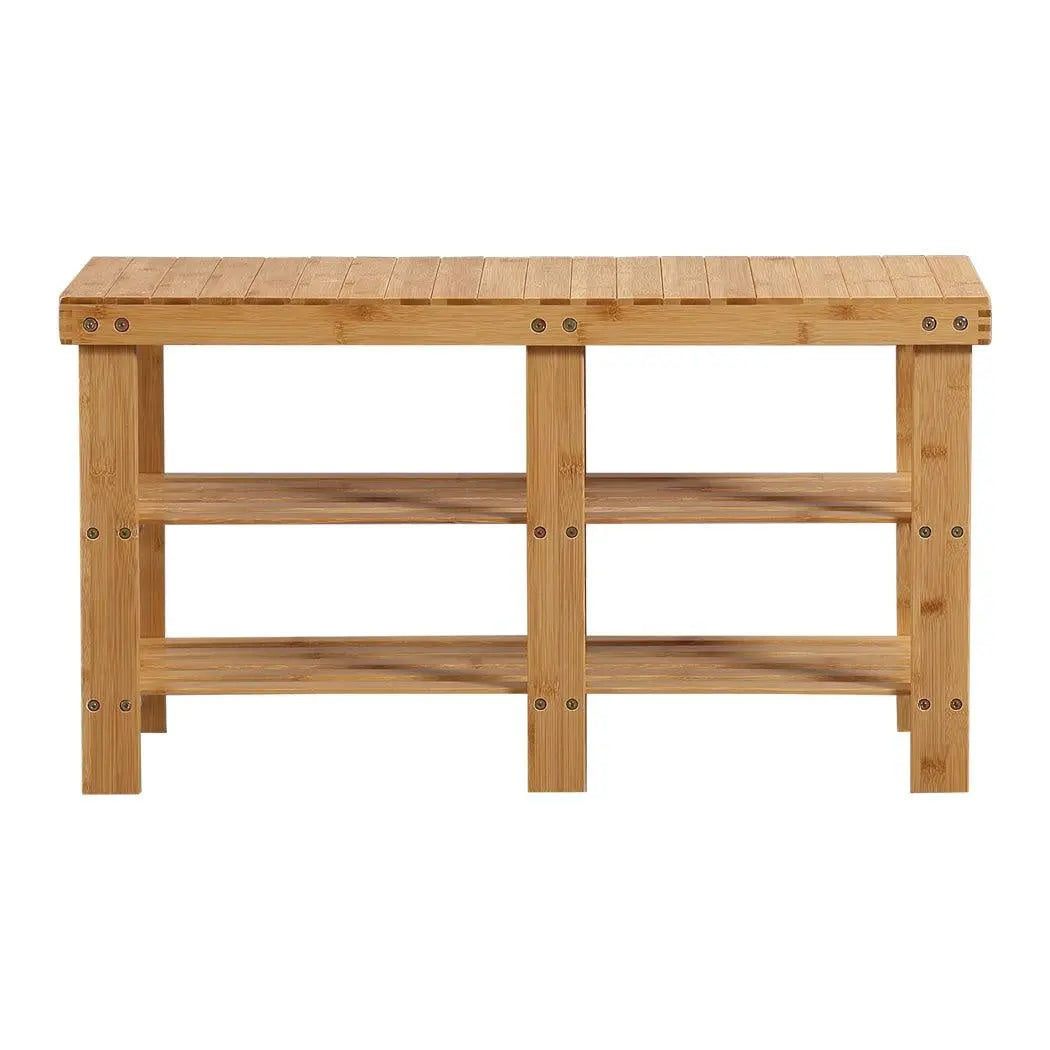 Bamboo Shoe Rack Stand Bench 3 Tier Cabinet Shoes Storage Shelf Organiser 81cm Deals499