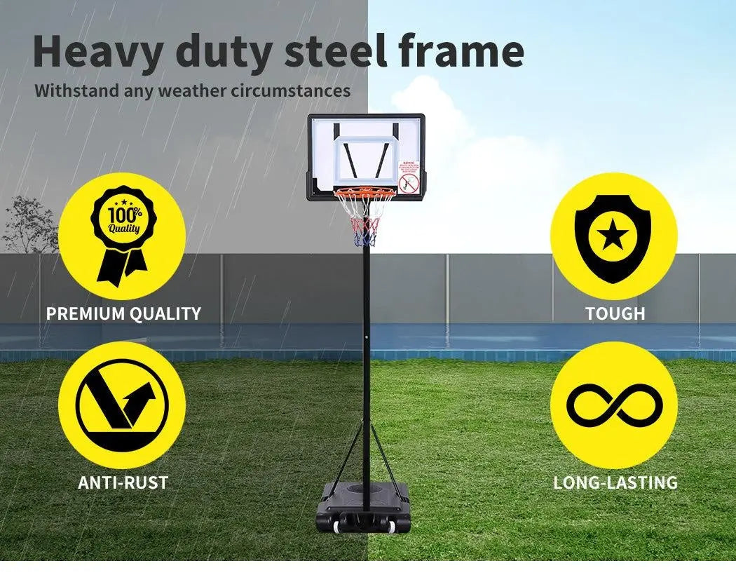 Basketball Hoop Stand Kid Rim Ring System Large Backboard Net Height Adjustable Deals499