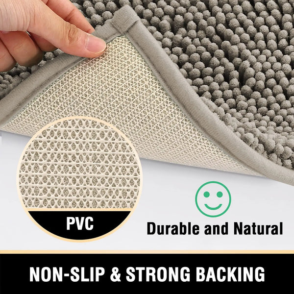 Bath Mat Rug Bathroom Extra Soft Absorbent Rugs Non Slip Quick Dry Grey Deals499