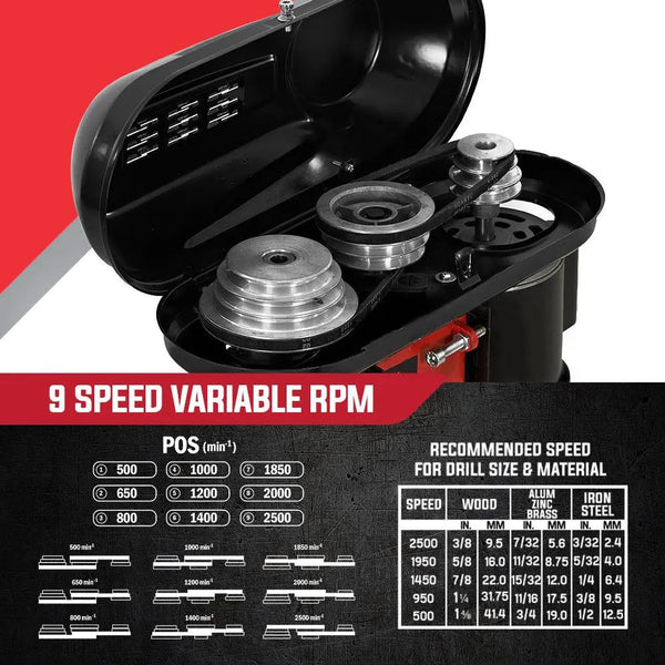 Baumr-AG 420W Drill Press Pedestal Benchtop Stand Pillar Variable Speed Deals499