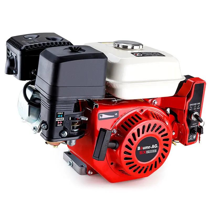 Baumr-AG 6.5HP Petrol Engine Stationary Motor OHV Horizontal Shaft Electric Start Recoil Deals499