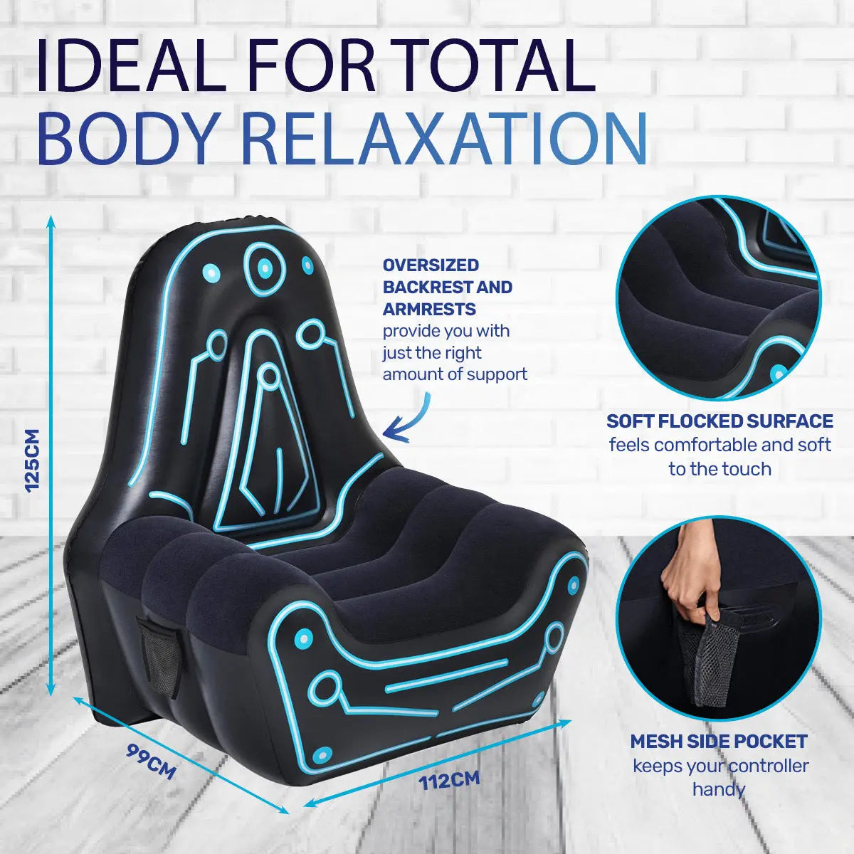 Bestway Mainframe Air Chair Inflatable Gaming Sofa Seat Cruiser Chair Deals499