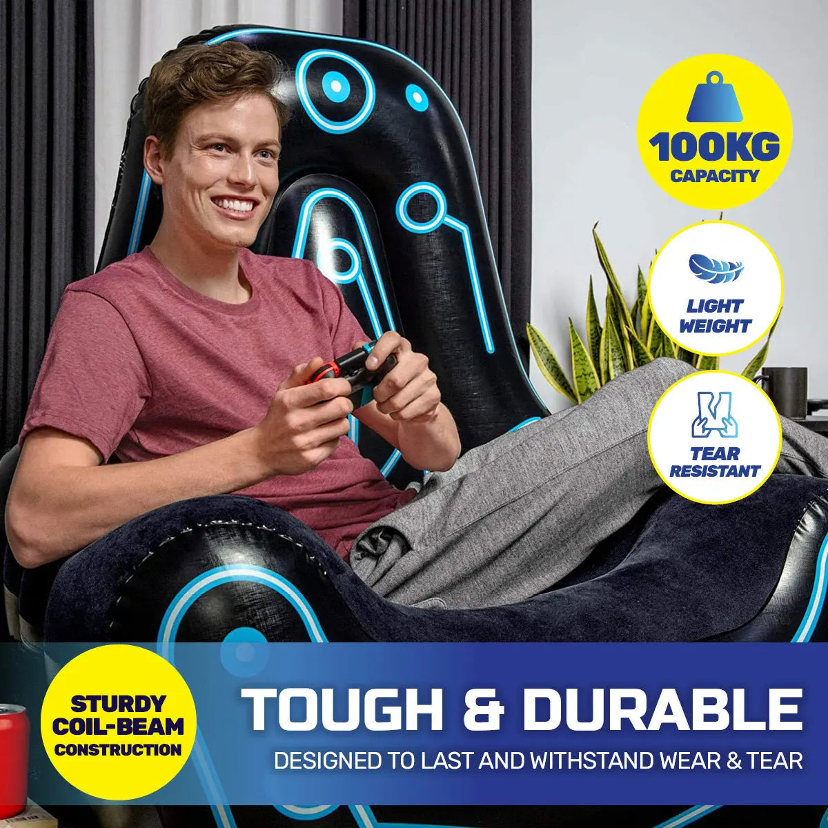 Bestway Mainframe Air Chair Inflatable Gaming Sofa Seat Cruiser Chair Deals499