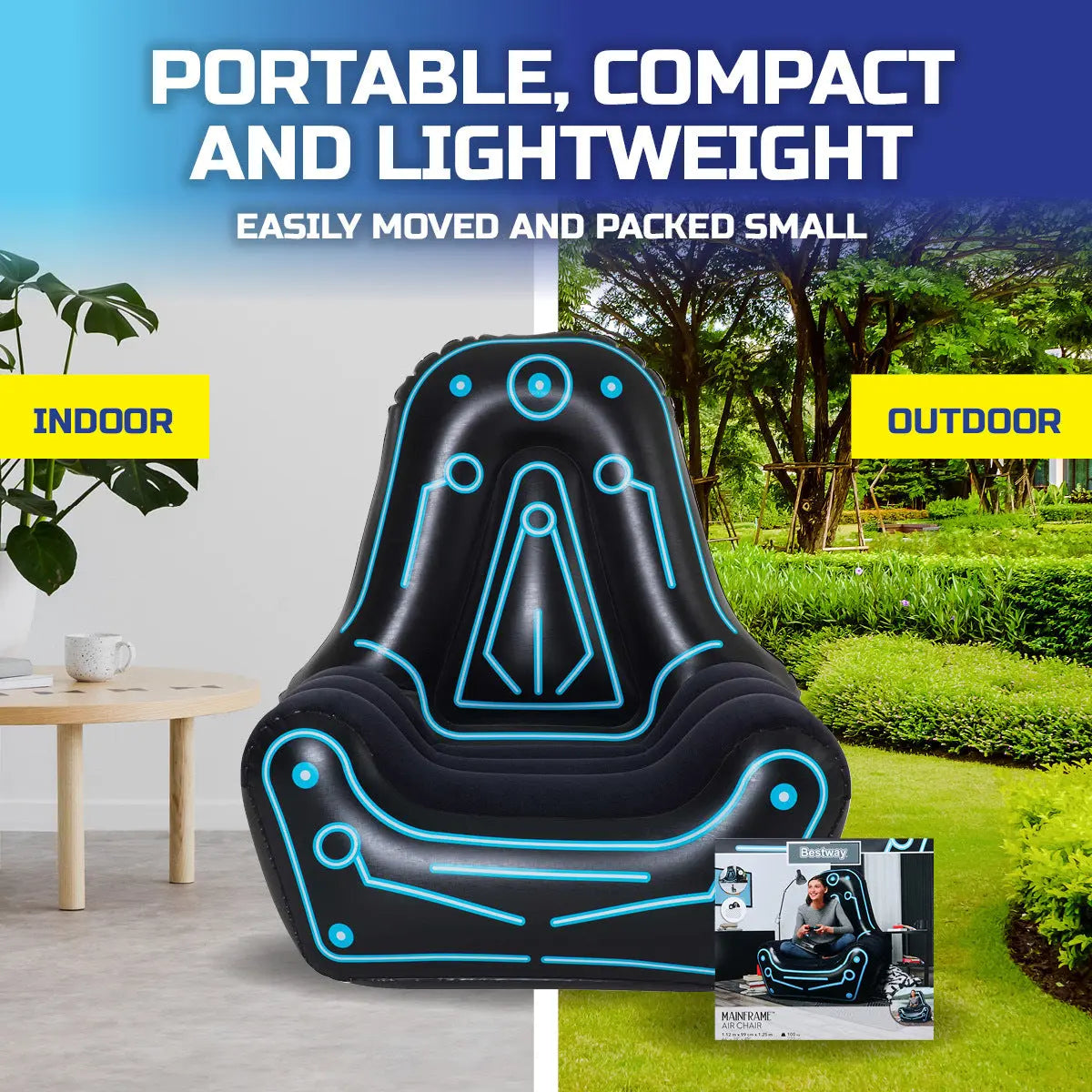 Bestway Mainframe Air Chair Inflatable Gaming Sofa Seat Cruiser Chair Deals499