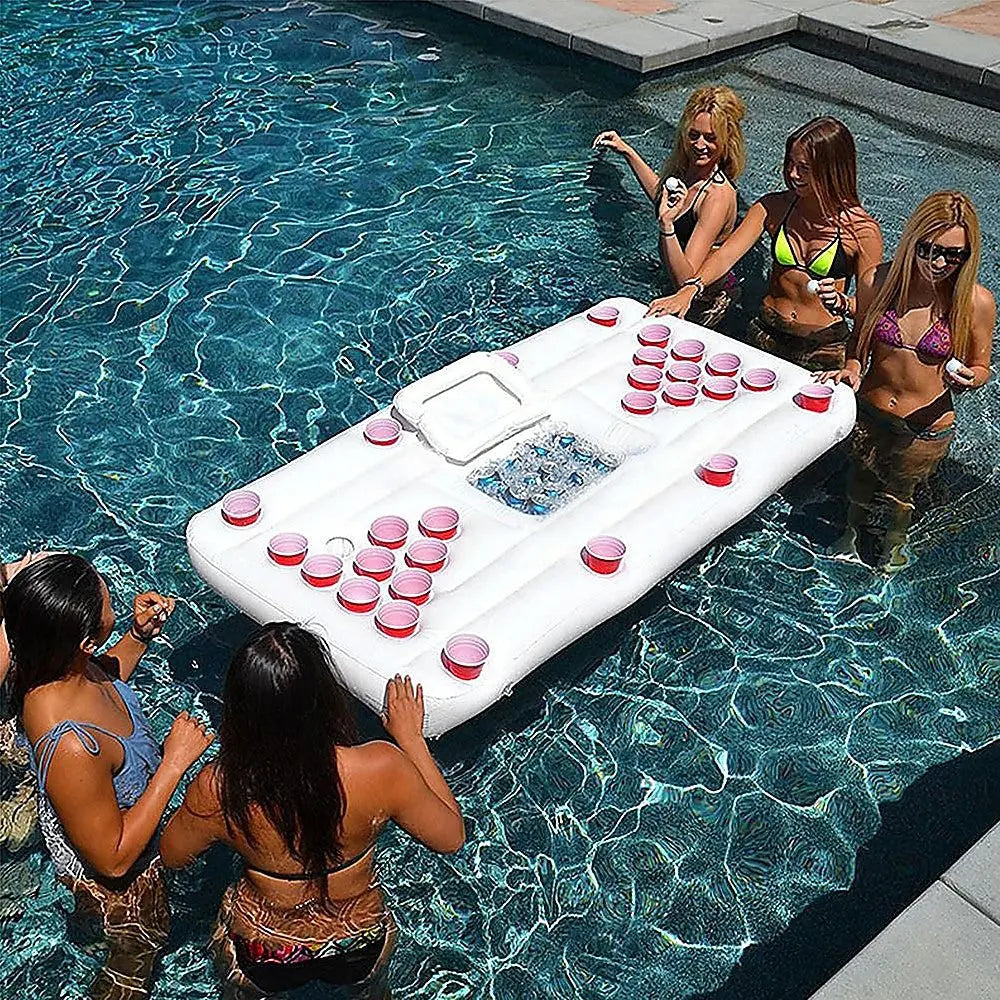 Big PVC Inflatable Beer Pong Raft Floating Pool Party Pong Game Table Lounge Toy Deals499