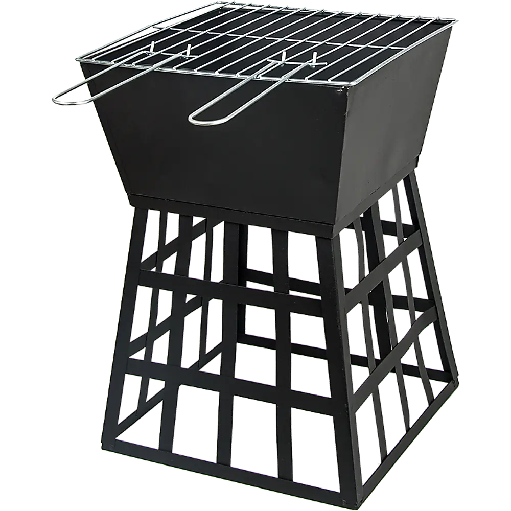 Black Fire Pit Square Log Patio Garden Heater Outdoor Table Top BBQ Camping Deals499