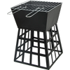 Black Fire Pit Square Log Patio Garden Heater Outdoor Table Top BBQ Camping Deals499