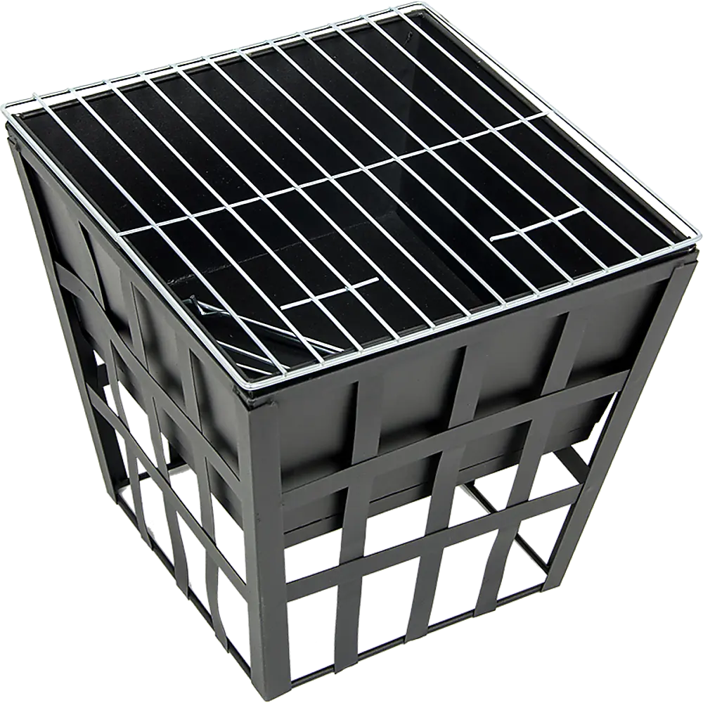 Black Fire Pit Square Log Patio Garden Heater Outdoor Table Top BBQ Camping Deals499