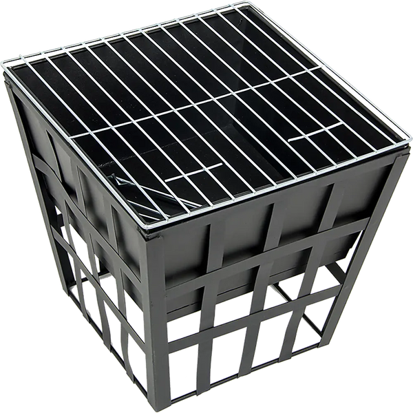 Black Fire Pit Square Log Patio Garden Heater Outdoor Table Top BBQ Camping Deals499