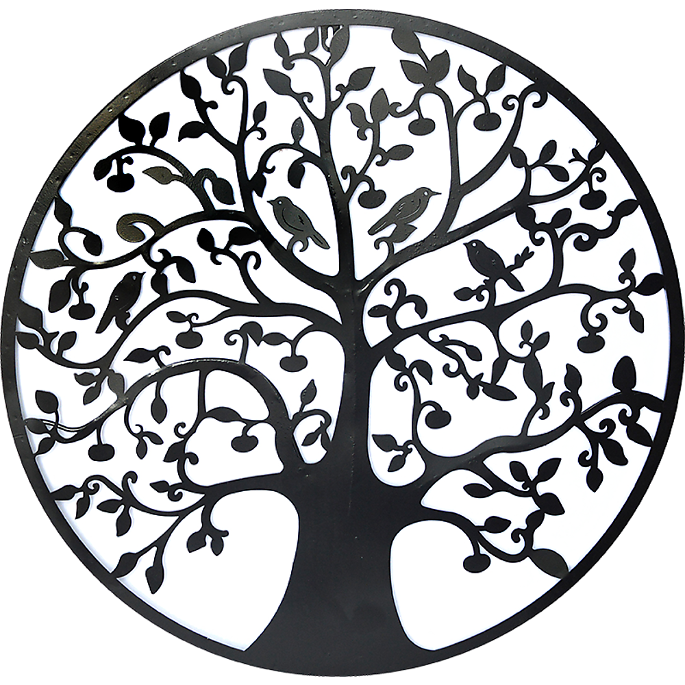Black Tree of Life Wall Art Hanging Metal Iron Sculpture Garden 60cm Deals499