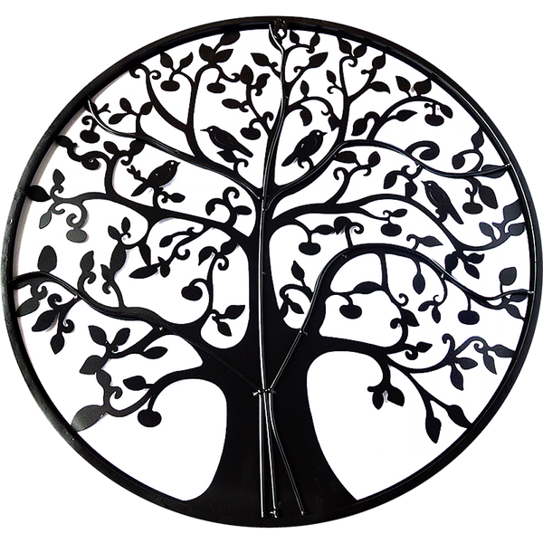 Black Tree of Life Wall Art Hanging Metal Iron Sculpture Garden 60cm Deals499