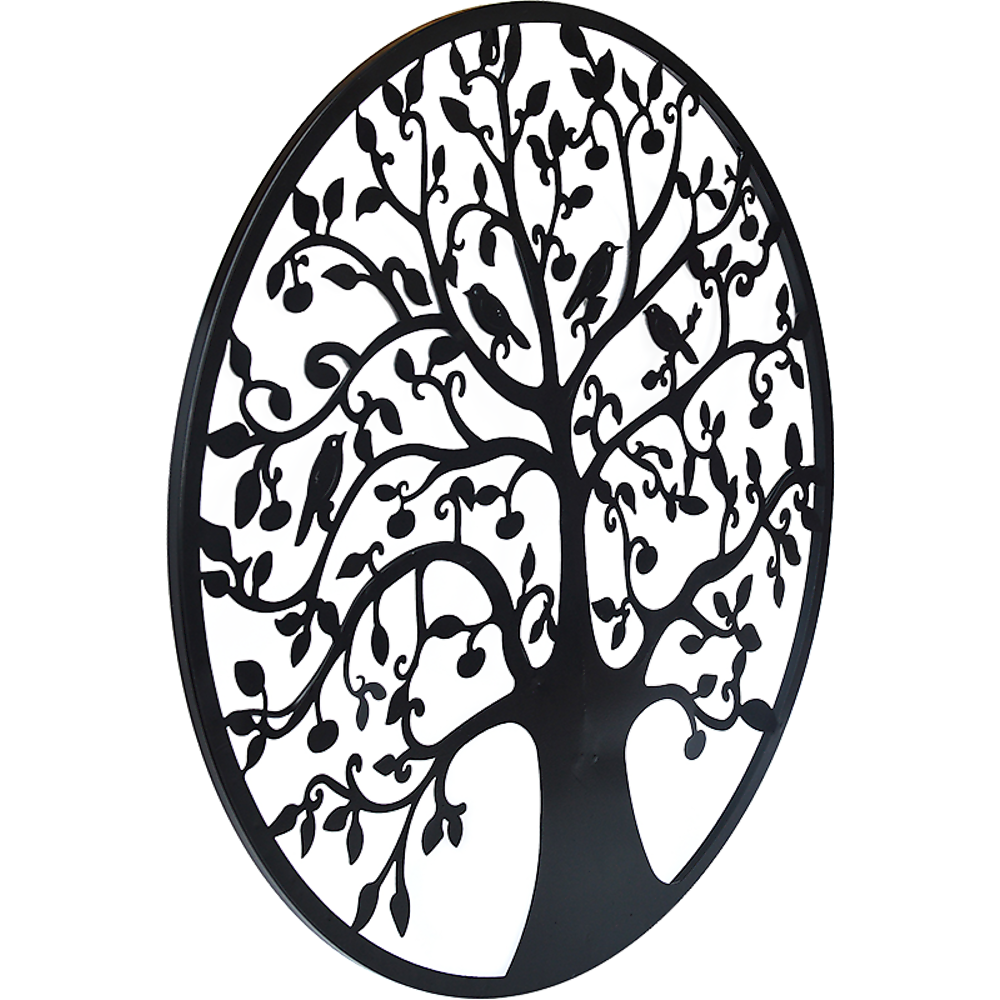 Black Tree of Life Wall Art Hanging Metal Iron Sculpture Garden 60cm Deals499
