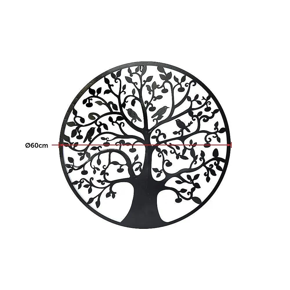 Black Tree of Life Wall Art Hanging Metal Iron Sculpture Garden 60cm Deals499