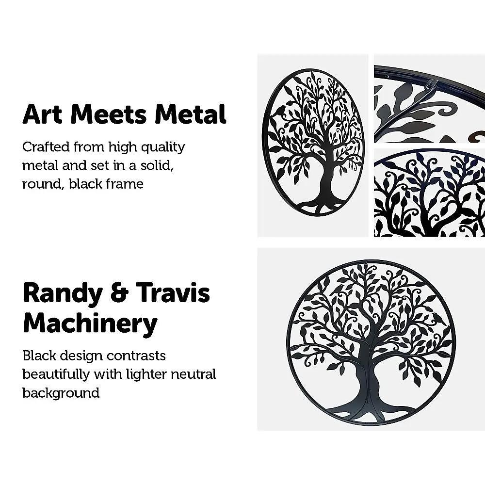 Black Tree of Life Wall Art Hanging Metal Iron Sculpture Garden 99cm Deals499