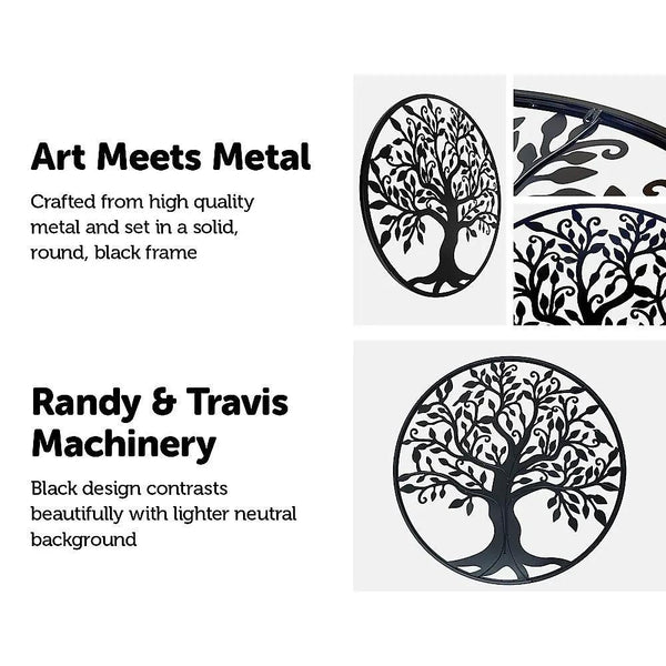 Black Tree of Life Wall Art Hanging Metal Iron Sculpture Garden 99cm Deals499