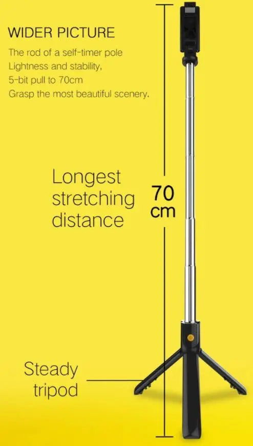 Bluetooth Selfie Stick Tripod Extendable Stick Phone Tripod With Detachable Remote Holder Deals499