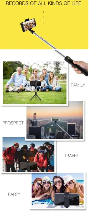 Bluetooth Selfie Stick Tripod Extendable Stick Phone Tripod With Detachable Remote Holder Deals499