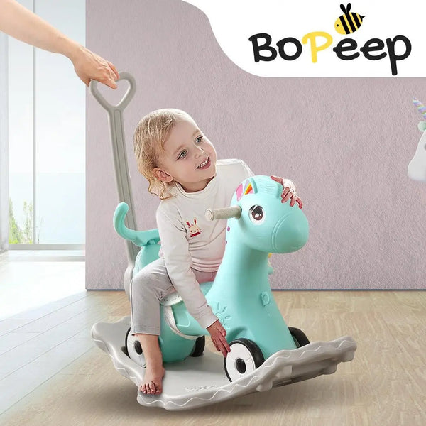 BoPeep Kids 4-in-1 Rocking Horse Toddler Baby Horses Ride On Toy Rocker Green Deals499