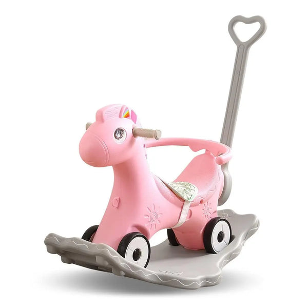 BoPeep Kids 4-in-1 Rocking Horse Toddler Baby Horses Ride On Toy Rocker Pink Deals499