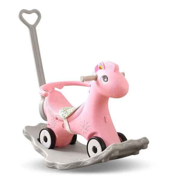 BoPeep Kids 4-in-1 Rocking Horse Toddler Baby Horses Ride On Toy Rocker Pink Deals499