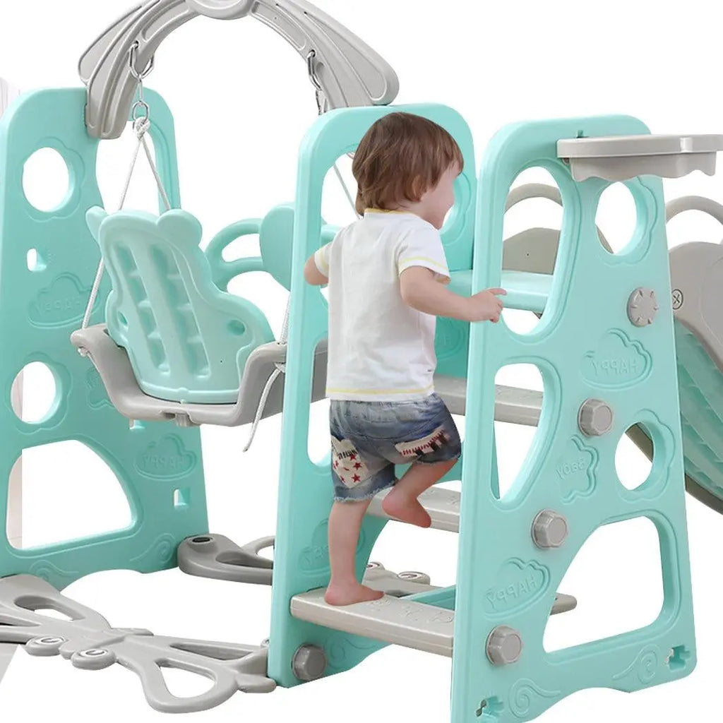 BoPeep Kids Slide Swing Basketball Ring Activity Center Toddlers Play Set Blue Deals499
