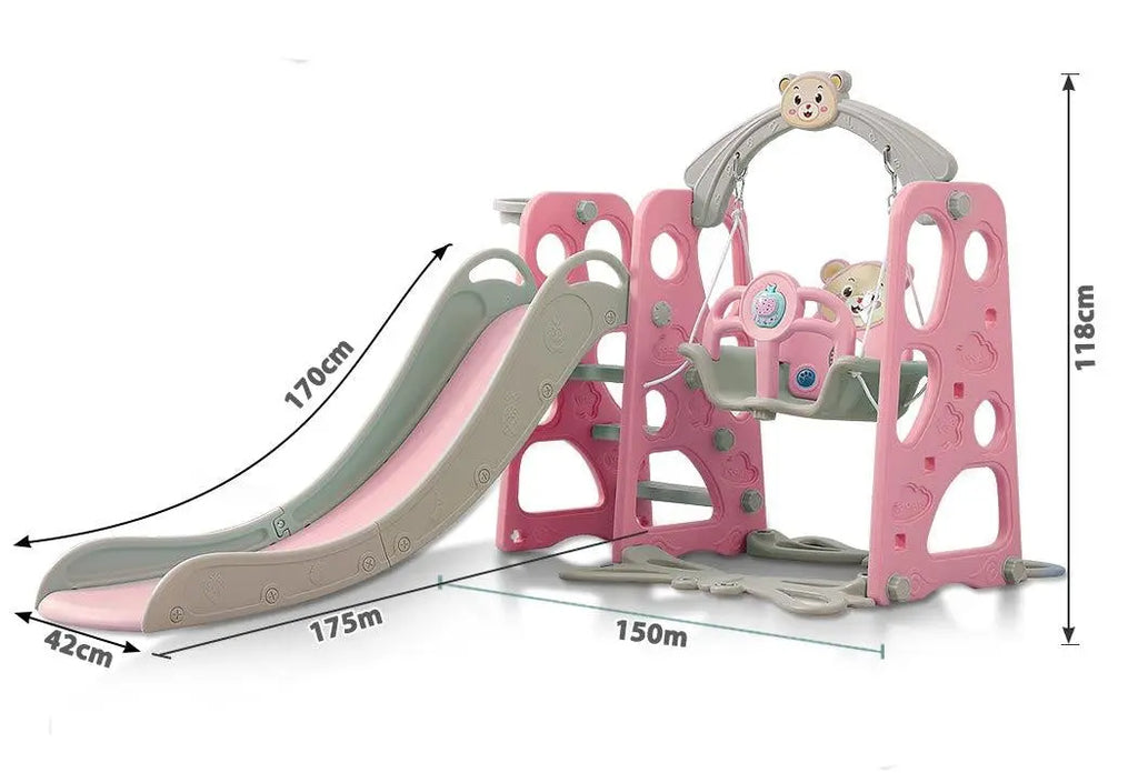BoPeep Kids Slide Swing Basketball Ring Activity Center Toddlers Play Set Pink Deals499