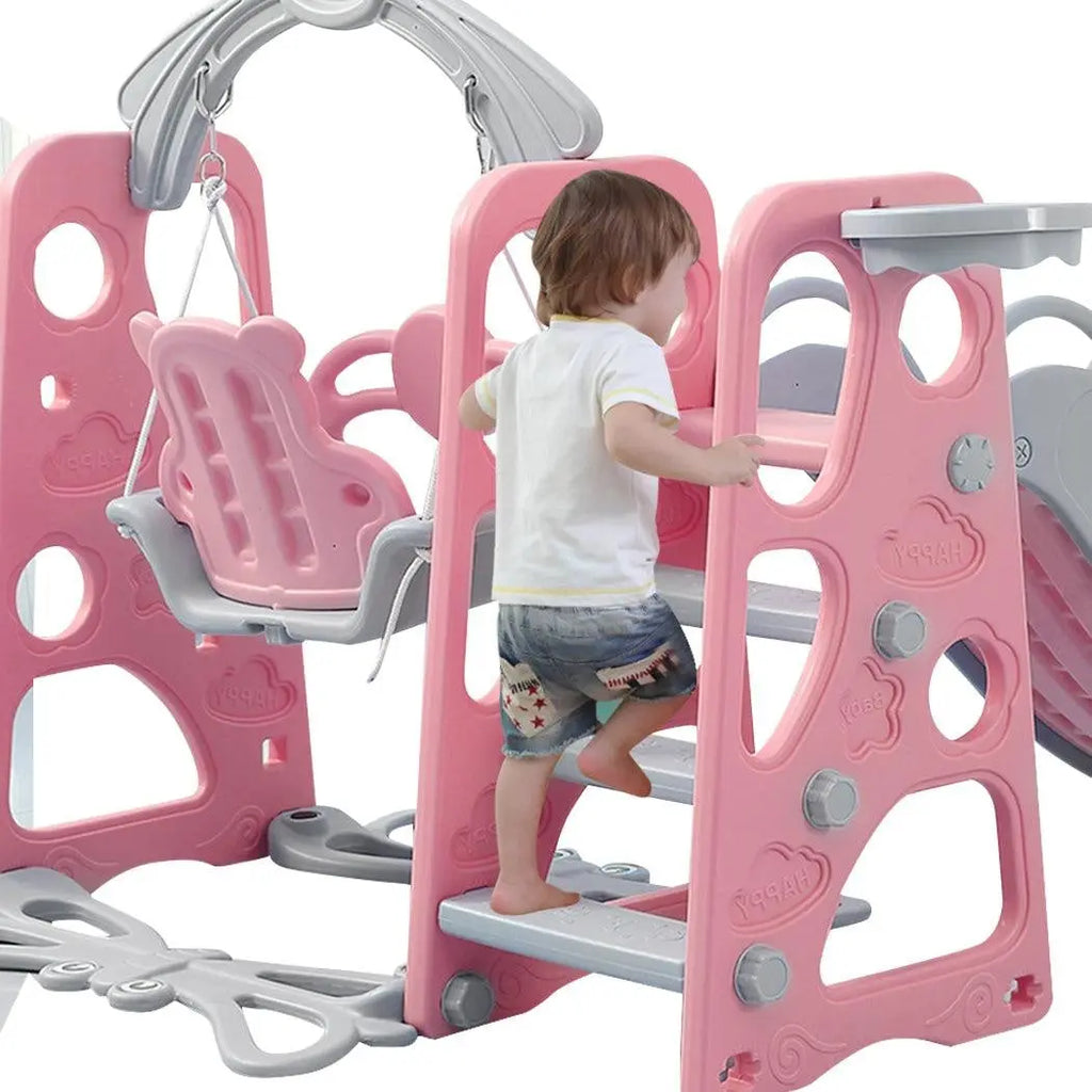 BoPeep Kids Slide Swing Basketball Ring Activity Center Toddlers Play Set Pink Deals499