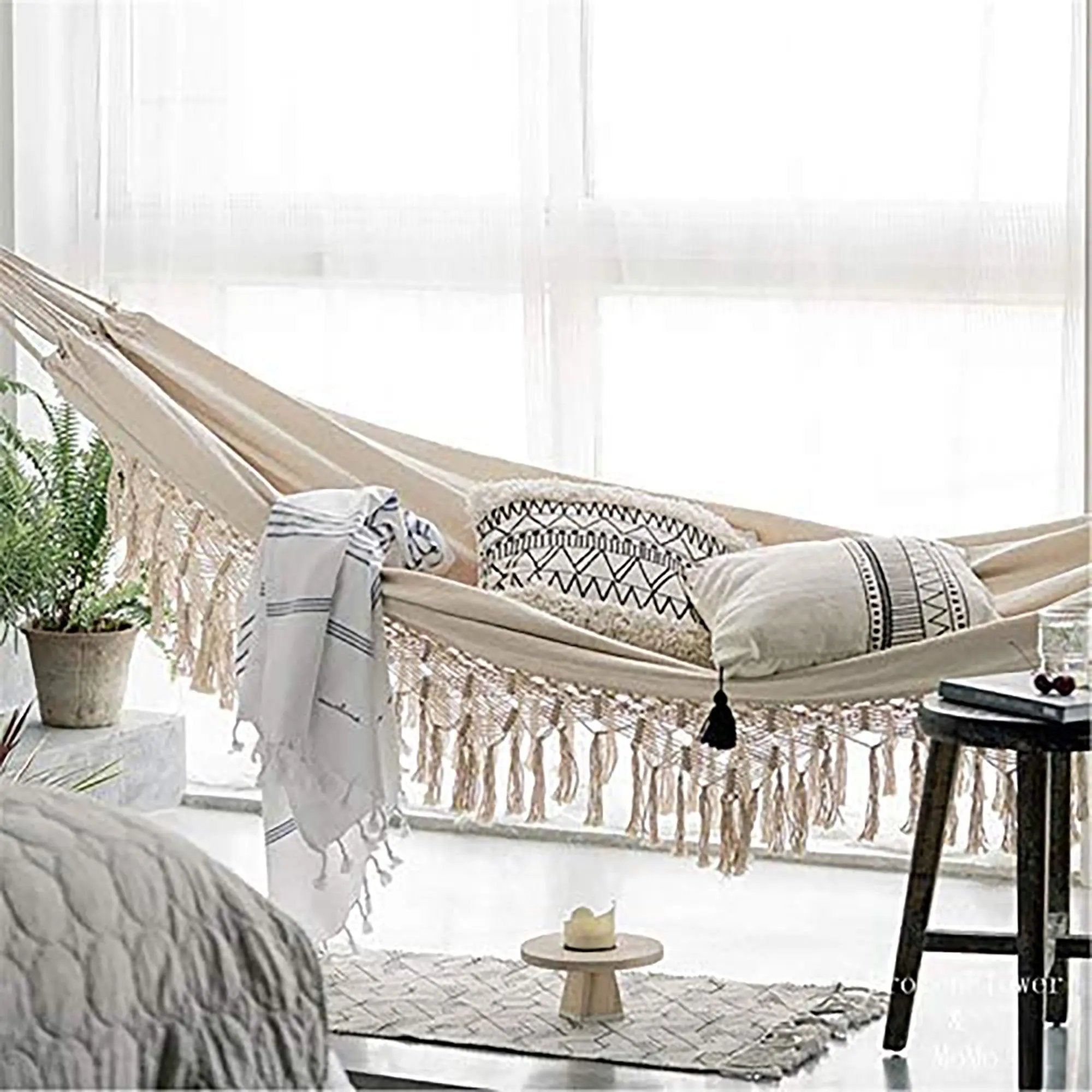 Boho Cotton Macrame Hammock-Natural Deals499