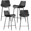 Brando  Set of 4 PU Leather Upholstered Bar Chair Metal Leg Stool Vintage Grey Deals499