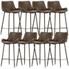 Brando  Set of 8 PU Leather Upholstered Bar Chair Metal Leg Stool - Brown Deals499