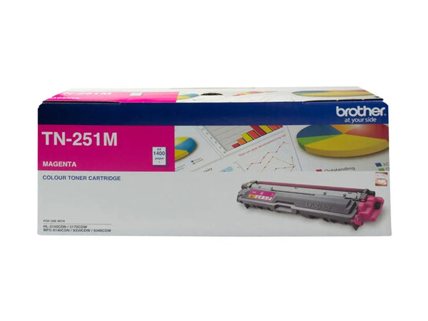 Brother TN-251M Colour Laser Toner-Magenta, HL-3150CDN/3170CDW/MFC-9140CDN/9330CDW/9335CDW/9340CDW /DCP-9015CDW(1,400 Pages) BROTHER