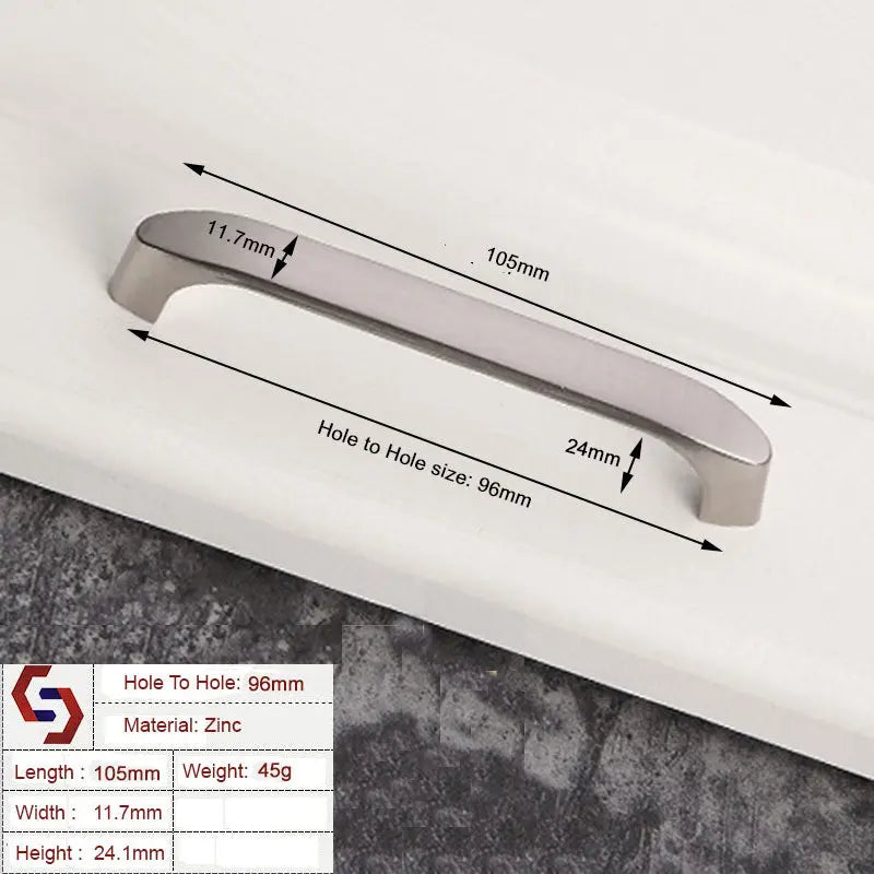 Brushed ZINC Kitchen Door Cabinet Drawer Handle Pulls 96MM Deals499