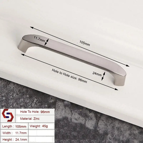 Brushed ZINC Kitchen Door Cabinet Drawer Handle Pulls 96MM Deals499